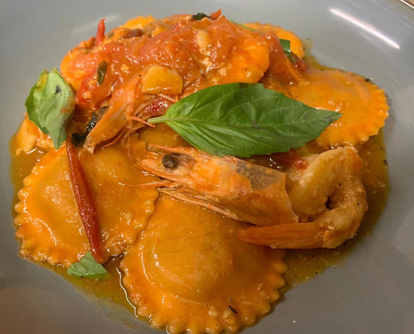 Pâtes aux fruits de mer et gambas